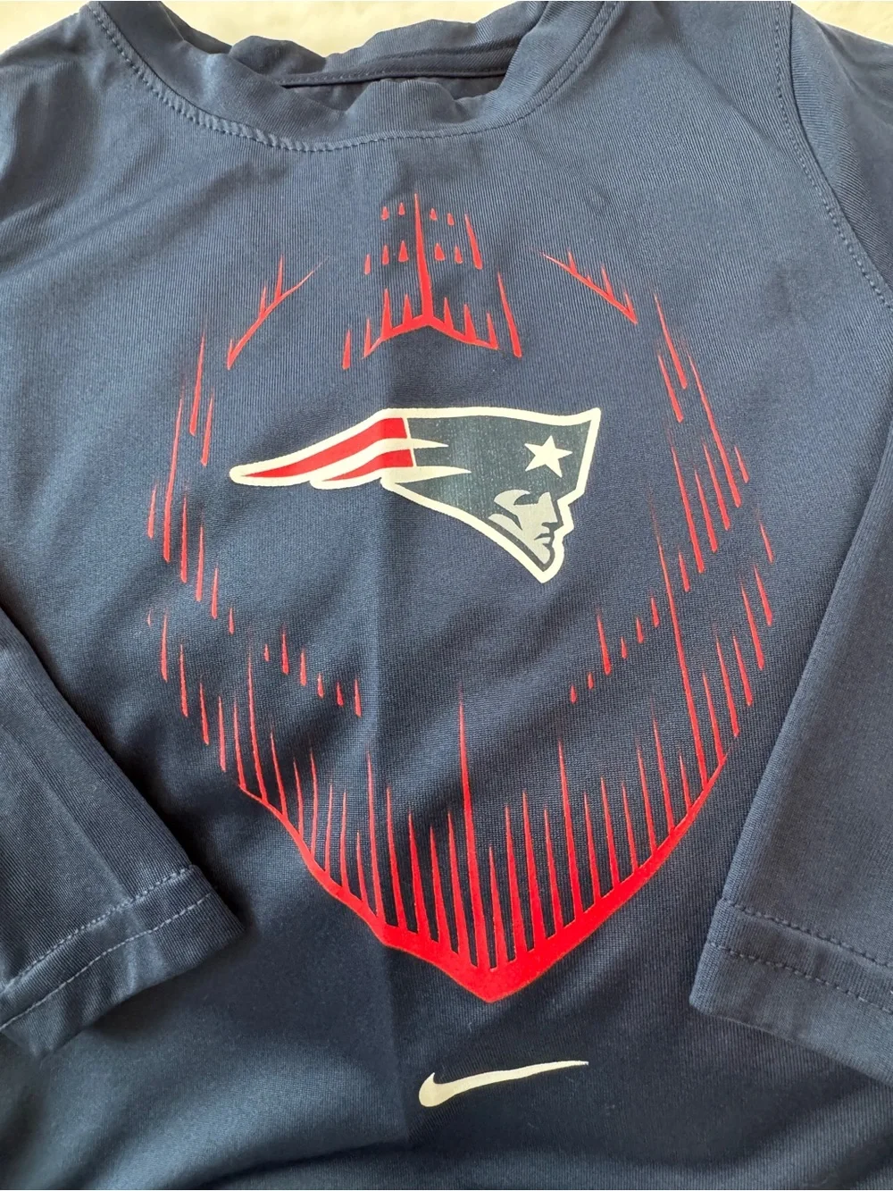 Nike Kids' Navy New England Patriots Long-Sleeve Tee, Sz 2T